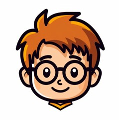 portrait of handsome little boy in glasses look at the camera AI