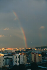 Rainbow over the city