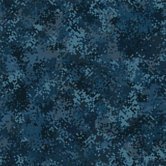 Military camouflage seamless pattern. Navy marine digital pixel style.