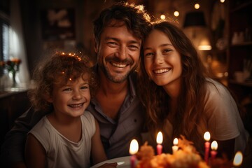 Fototapeta premium Family Celebrating Birthday Party