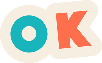Ok Lettering Sticker