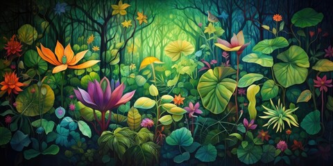 Flourishing in Nature's Embrace: A Weed Leaf Thriving in a Verdant Forest - Exuding Vitality and Fertility - Celebrating the Lush Beauty of Nature's Tapestry  Generative AI Digital Illustration