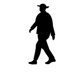 Silhouette people walk