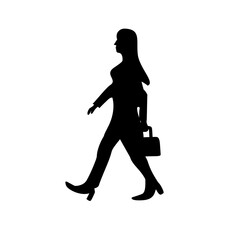 Silhouette people walk