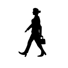 Silhouette people walk