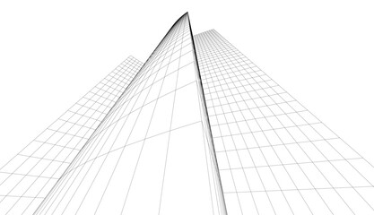 Fototapeta premium abstract buildings architectural drawing 3d