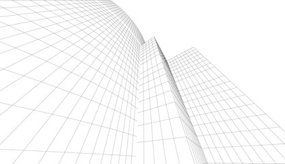 Fototapeta premium abstract buildings architectural drawing 3d