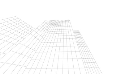 abstract buildings architectural drawing 3d