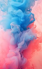 Abstract Background of colorful pastel ink smoke cloud in water. Generative AI.