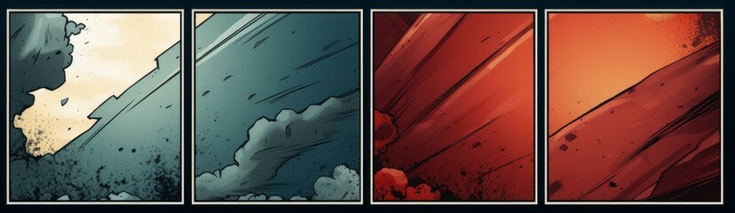 Comic book template. Generative AI