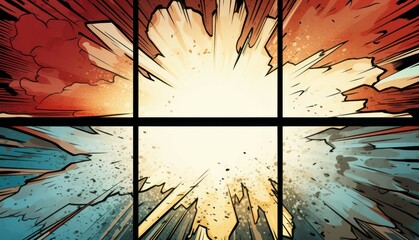 Comic book template. Generative AI