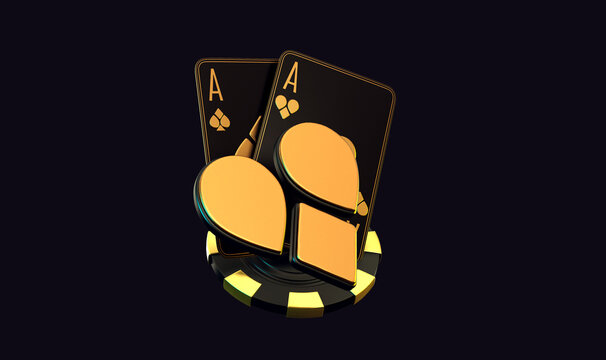 casino roulette set card banner chips 3d render 3d rendering illustration 