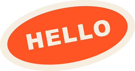 Hello Oval Badge