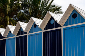 beach huts at the sea