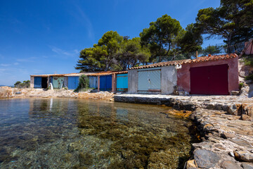 Boathouses on the beach