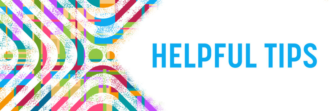 Helpful Tips Colorful Background Rounded Squares Spatter Dots 