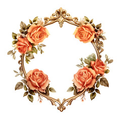 roses and leaf Decorative Ornamental Frame