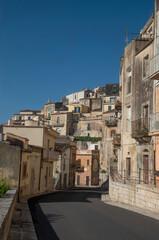 Fototapeta na wymiar Houses and of baroque city upper Ragusa Sicilia, Italy