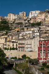 Fototapeta na wymiar View of baroque city upper Ragusa, Sicilia, Italy, Europe