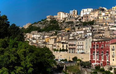 Obraz premium Panorama of baroque city upper Ragusa, Sicilia, Italy