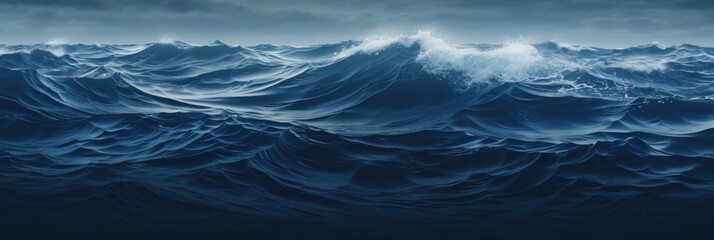 Fototapeta premium Dark ocean waves. Generative AI