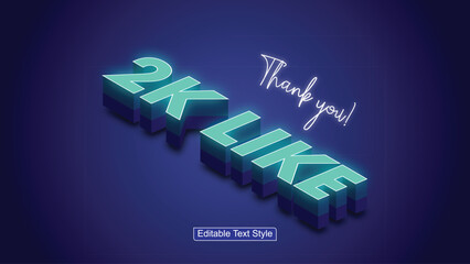 creative, followers, thank you text effect, editable modern and business text style social media post