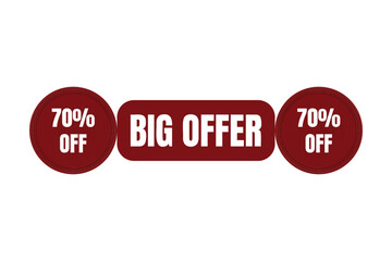 Big Offer  70% off banner design Banner design template for marketing. Special offer promotion retail.
 background banner modern graphic design for advertising store shop, online store
