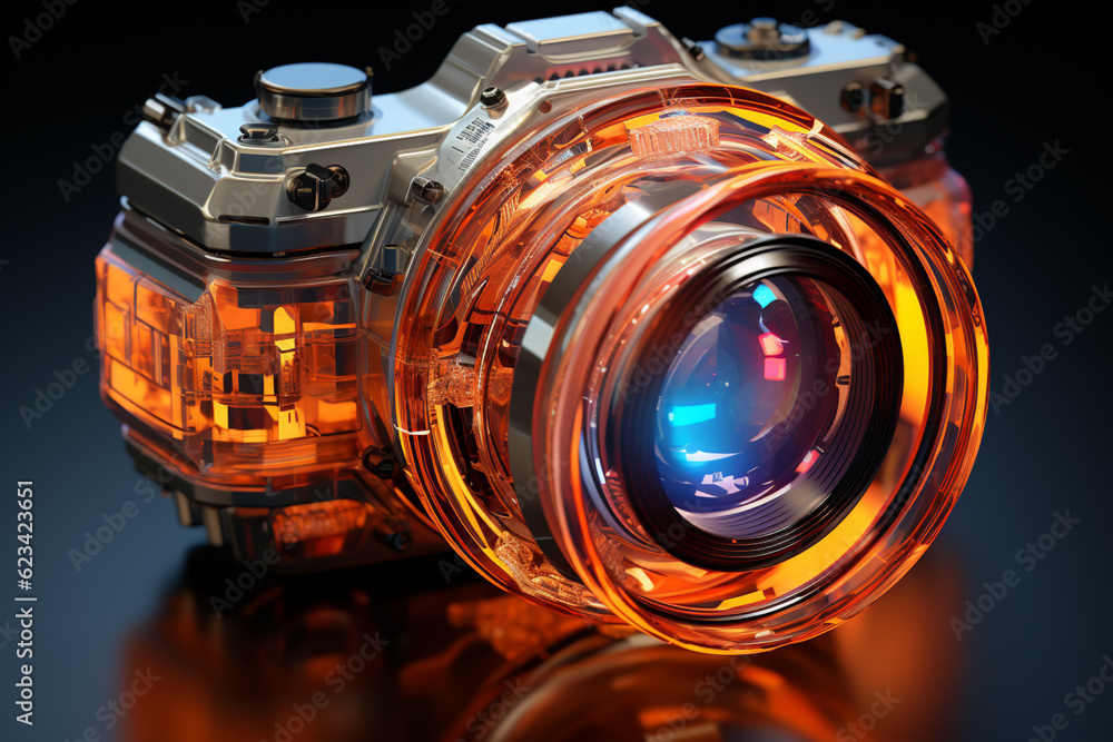 Poster a cross-section image of a camera lens, revealing the arrangement of lens elements and their role in