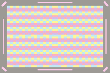 Colorful pastel square shape,striped pattern