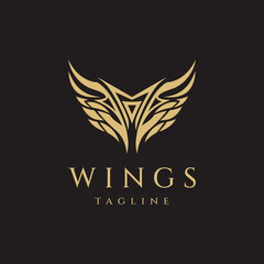 Wings logo design vector illustration