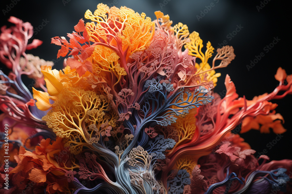 Poster An animated diagram illustrating the movement of air through the bronchial tree during inhalation and exhalation.  Generative AI technology.