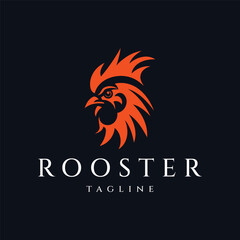 Rooster logo design vector illustration © Leyde