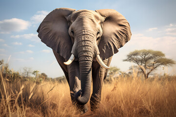 Fototapeta na wymiar African elephant in the wild
