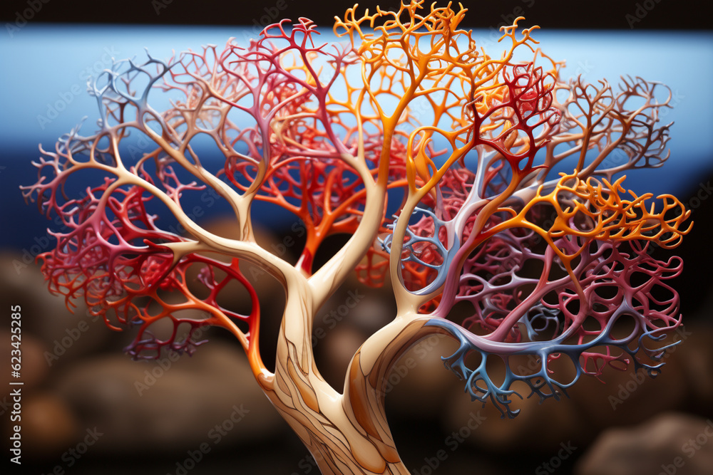 Poster bronchial obstruction, illustrating the importance of a clear and healthy bronchial tree for proper 