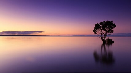 Obraz na płótnie Canvas sunset over the lake
