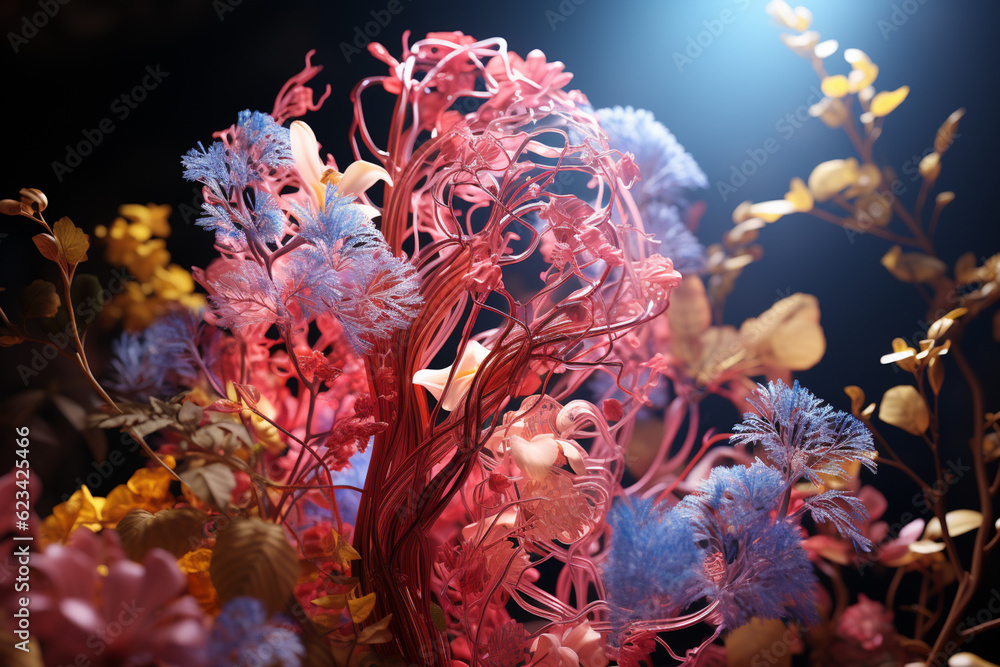 Leinwandbilder A bronchial tree visualization using virtual reality technology, allowing users to explore the anatomy in an immersive way.  Generative AI technology.