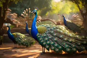 Obraz premium beautiful peacock in nature