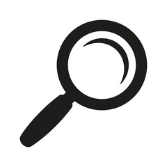 Magnifying glass icon, magnifier or loupe sign.