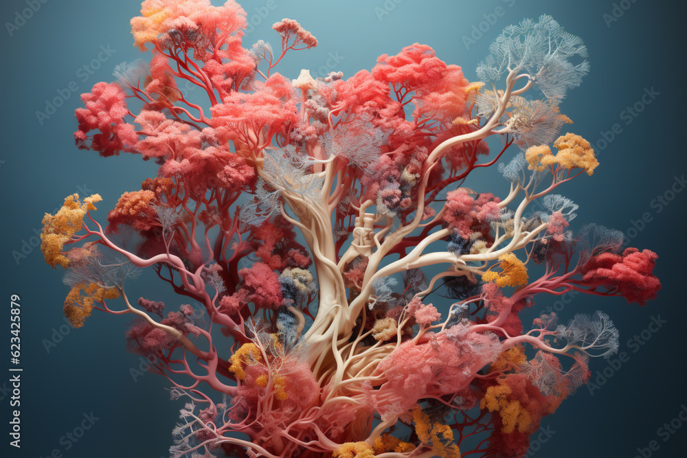Poster a bronchial tree model with removable parts, allowing for a closer examination of individual bronchi