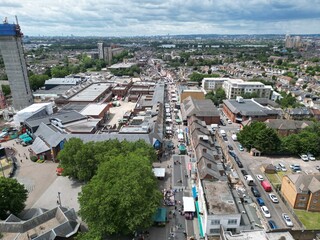 Walthamstow Market East London UK drone,aerial  ..