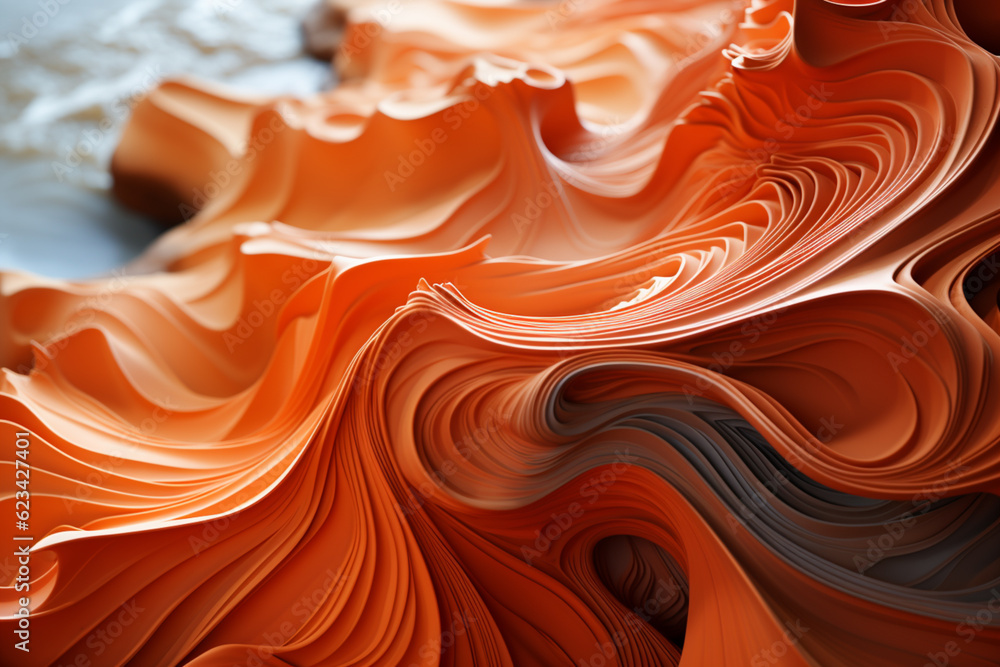 Aufkleber capturing the mesmerizing patterns created by windblown sand, resembling waves or ripples frozen in time.  Generative AI technology.