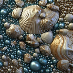 Pearl and Shell Gem Semi Precious Graphic Design Backgrounds