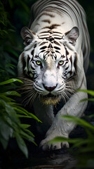 White Bengal tiger in nature