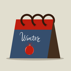 Flat Design Illustration Winter Calendar 