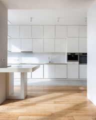 design of renovated kitchen in flat studio