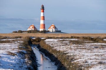 Lighthouse of Westerhever, North Frisia, Germany