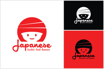 Chopstick Swoosh Bowl Oriental Japan Cuisine, Japanese Ramen and Sushi Seafood Logo Design Inspiration