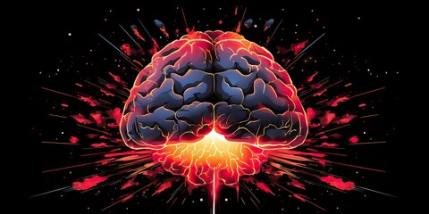 AI Generated. AI Generative. Vintage retro style mind human brain design graphic knowledge technology ai innovation stydy. Graphic Art