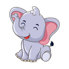 cute elephant cartoon smiling