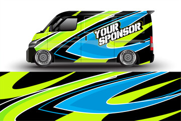 racing car wrap design for vehicle vinyl stickers and automotive company sticker livery	